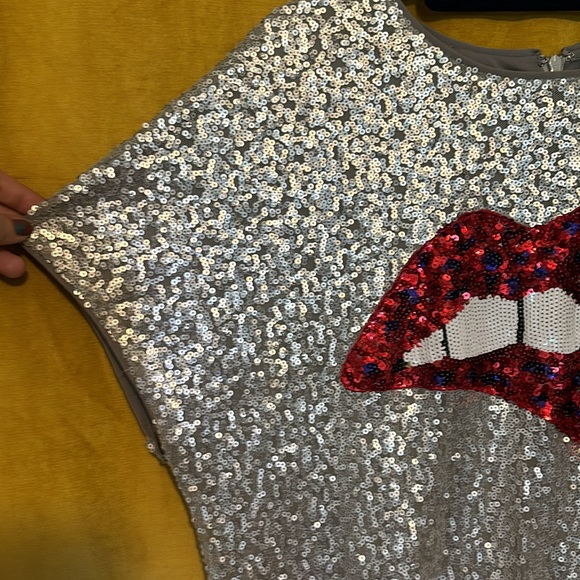 Aidan Mattox Sequin Novelty Lip sequin Dress EUC 12 - Picture 7 of 7